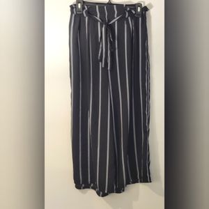 Black and white palazzo pants with cropped top